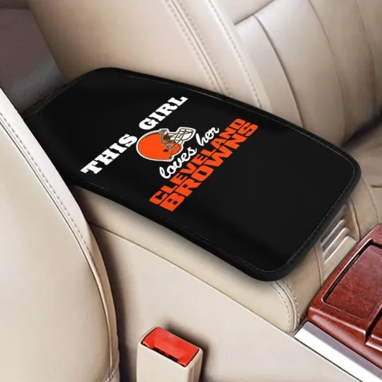 Discover "This Girl Loves Her"Cleveland Browns Car Armrest Cushion Box Cover Center Pad