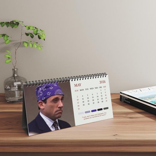 Discover Michael Scott The Office 2026 Desk Calendar | Christmas Gift for Fans