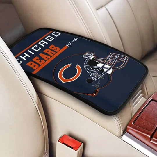Discover Chicago Bears Car Armrest Cushion Auto helmet Car Box Cover Center Pad
