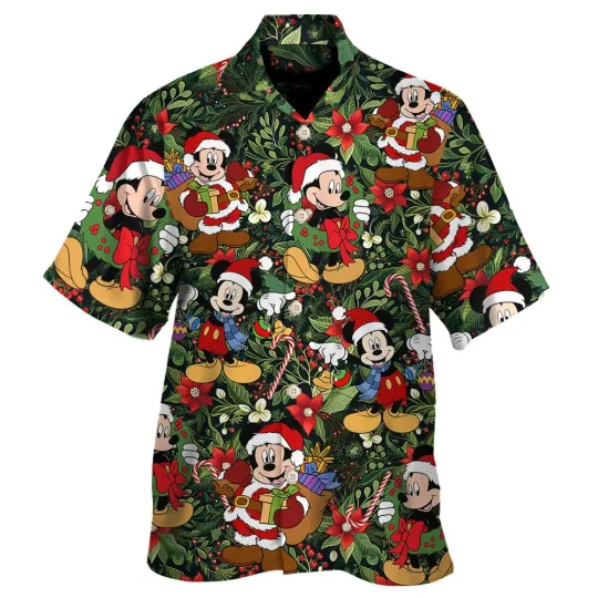Discover Hawaiian Disney Christmas Tropical Festive Mickey Holiday Shirt Theme For