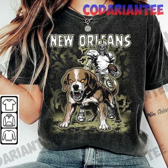 Discover New Orleans Football Skull Shirt, Vintage Game Day Tee, Unisex Football Fan Gift