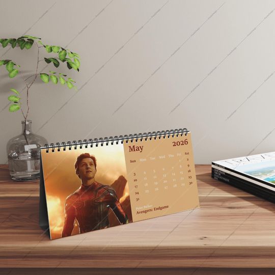 2026 Tom Holland Desk Calendar | 2026 Desk Calendar | Tom Holland | Movie Calendar | 2026 Calendar | Spiderman | Peter Parker