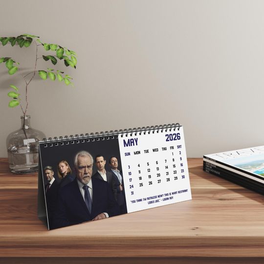 Discover 2026 Succession Desk Calendar | 2026 Desk Calendar | Succession | Movie Calendar | 2026 Calendar | Logan Roy | Brian Cox | Nicholas Braun