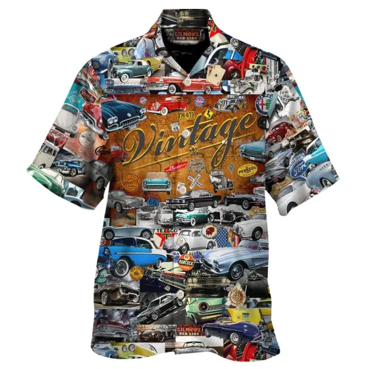 Discover Retro Classic Car Hawaiian Shirt