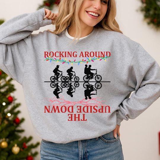 Discover Stranger Xmas Sweatshirt, Stringer Christmas Crewneck, Merry Upside Down Xmas Jumper, Retro 80s Hoodie, Sci-Fi Christmas Things Fans Top