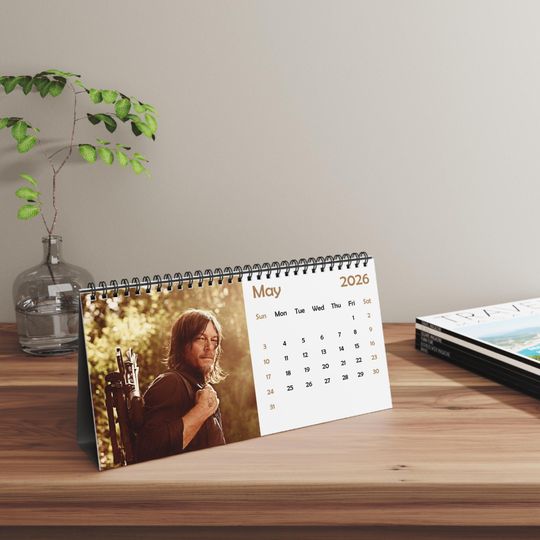 Discover 2026 Norman Reedus as Daryl Dixon Desk Calendar | 2026 Desk Calendar | Norman Reedus | TV Show Calendar | Daryl Dixon | The Walking D