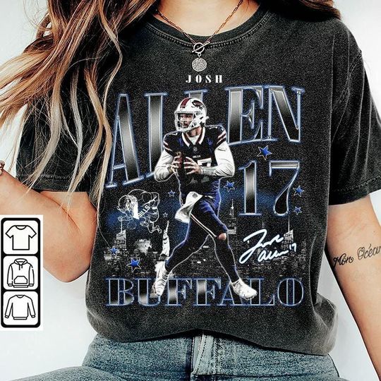 Josh Allen Football Shirt  Vintage 90s Inspired Graphic Tee, Unisex Gift