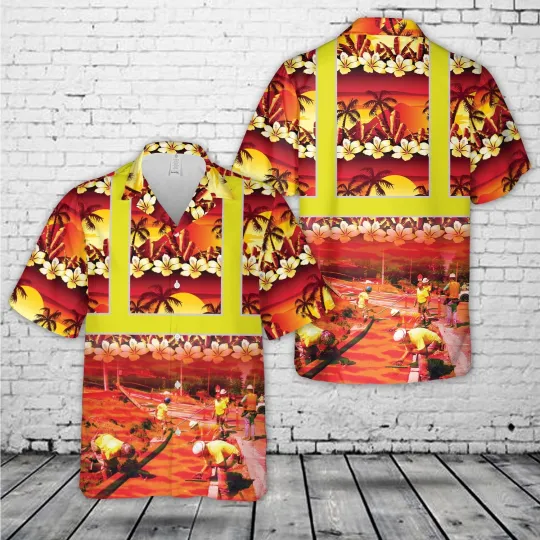 Discover Concrete Finisher Tropical Hawaiian Shirt