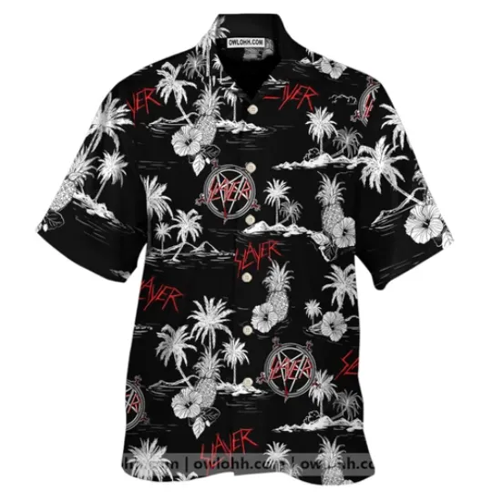 Discover Slayer Band Hawaiian Shirt Aloha Summer Beach Button Down