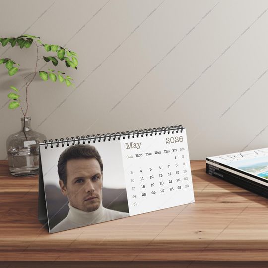 Discover 2026 Sam Heughan Desk Calendar | 2026 Desk Calendar | Sam Heughan | Movie Calendar | 2026 Calendar | Outlander | The Couple Next Door