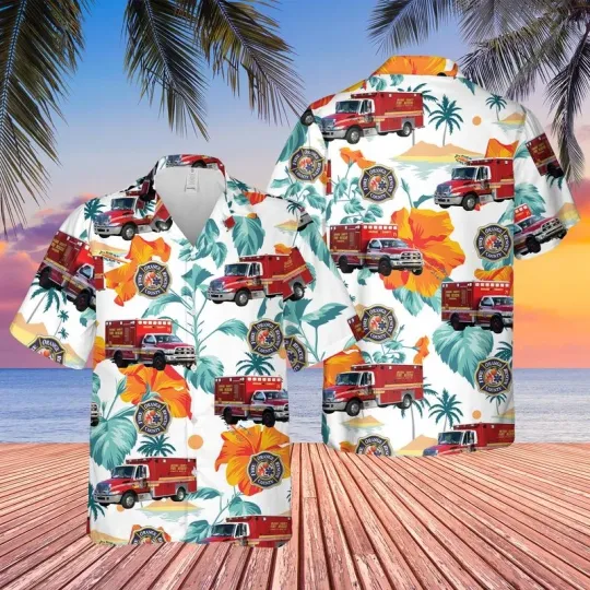 Florida Orange County Fire Rescue Paramedic Hawaiian Shirt