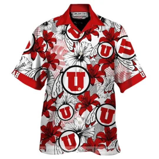 Discover Utah Ute Shirt, Football Hawaiian Shirt Aloha Summer Beach Button Down For Men