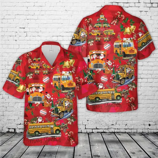 Discover School Bus Driver Christmas Hawaiian Shirt