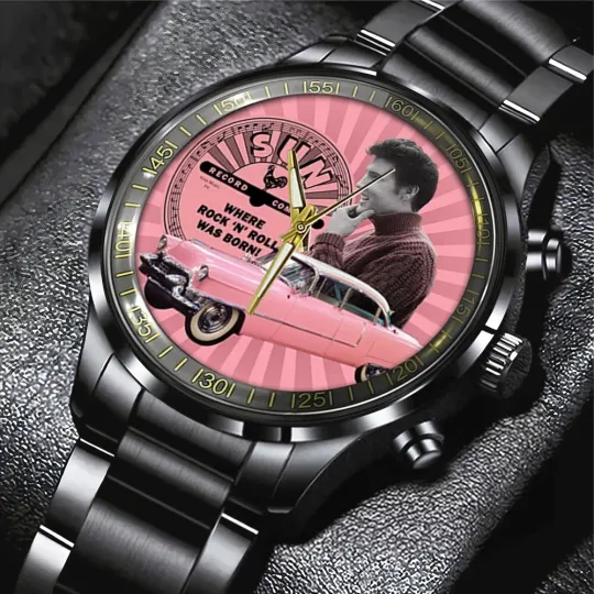 Discover Elvis Presley Black Stainless Steel Watch Calendar