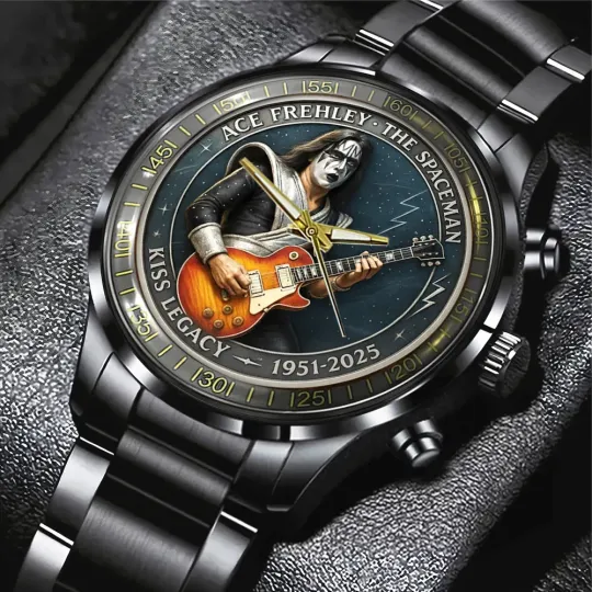 Discover KISS x Ace Frehley Black Stainless Steel Watch