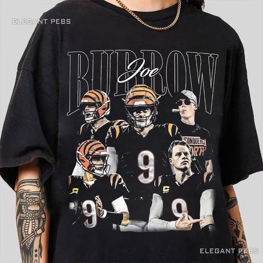 Discover Joe Burrow Shirt, Joe Burrow Retro Rap Tee, Game Day Shirt, Football Shirt