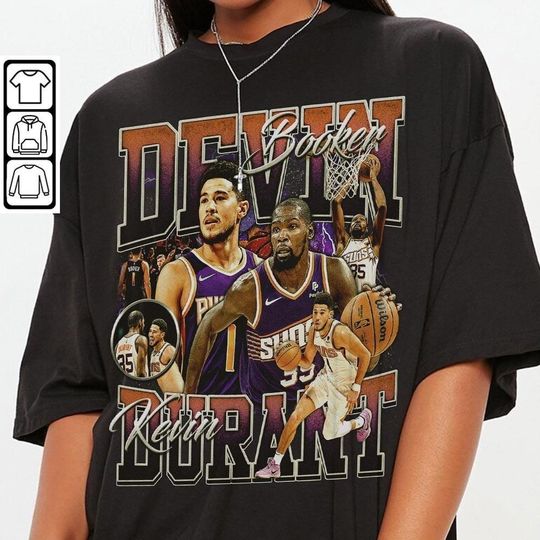 Kevin Durant Devin Booker Basketball Shirt, Basketball Shirt Christmas Gift Unisex, Basketball 90s Vintage Fan Gift