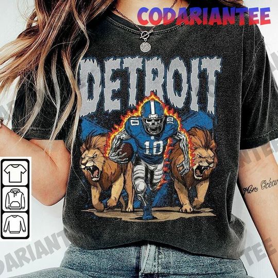 Discover Detroit Football Skull Shirt  Retro Skeleton Player, Unisex Gift  Trendy Fan Apparel