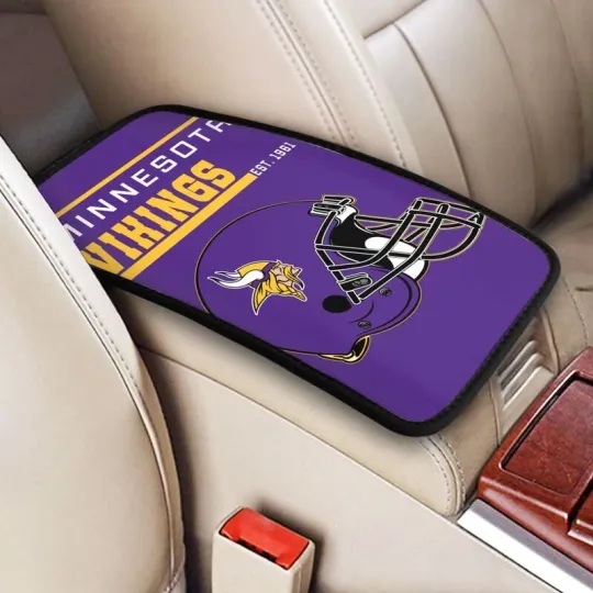 Discover Minnesota Football Car Armrest Cushion Auto helmet Car Box Cover Center Pad