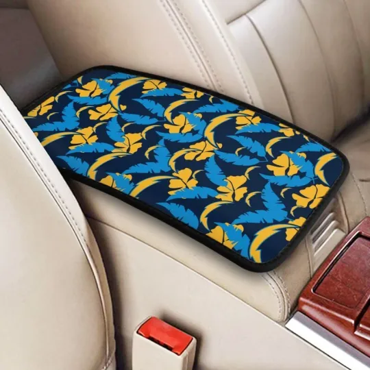 Discover San Diego Football Car Armrest Cushion Hawaiian Print Auto Car Box Cover Pad