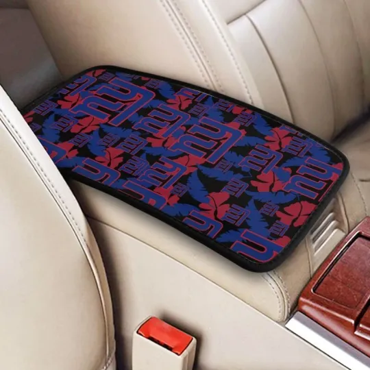 Discover New York Football Car Armrest Cushion Hawaiian Print Auto Car Box Cover Pad