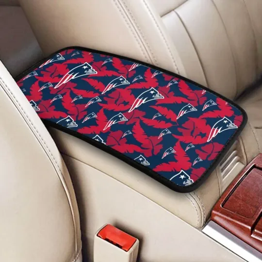 Discover New England Football Car Armrest Cushion Hawaiian Print Auto Car Box Cover Pad