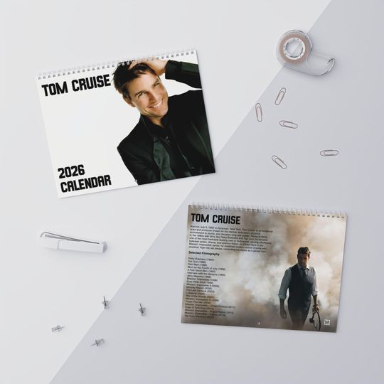 Discover 2026 Tom Cruise Desk Calendar | 2026 Desk Calendar | Tom Cruise | Movie Calendar | 2026 Calendar | Mission: Impossible | Jack Reacher