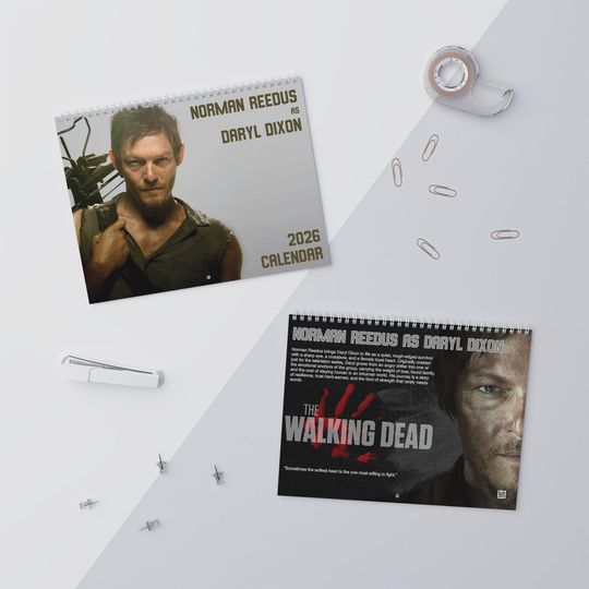 2026 Norman Reedus as Daryl Dixon Desk Calendar | 2026 Desk Calendar | Norman Reedus | TV Show Calendar | Daryl Dixon | The Walking D