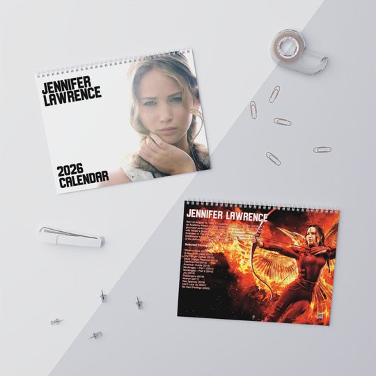 Discover 2026 Jennifer Lawrence Wall Calendar | 2026 Wall Calendar | Jennifer Lawrence | Movie Calendar | 2026 Calendar | X-Men | Linings Playbook