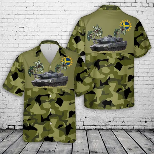 Discover Swedish Army Stridsvagn 122 Tank Hawaiian Shirt