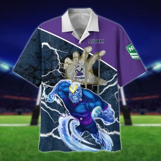 Discover NRL Melbourne Storm Personalized Hawaiian Shirt for Fans
