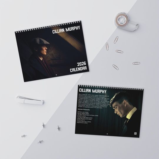 2026 Cillian Murphy Wall Calendar | 2026 Wall Calendar | Cillian Murphy | Movie Calendar | 2026 Calendar | Peaky Blinders | Oppenheimer