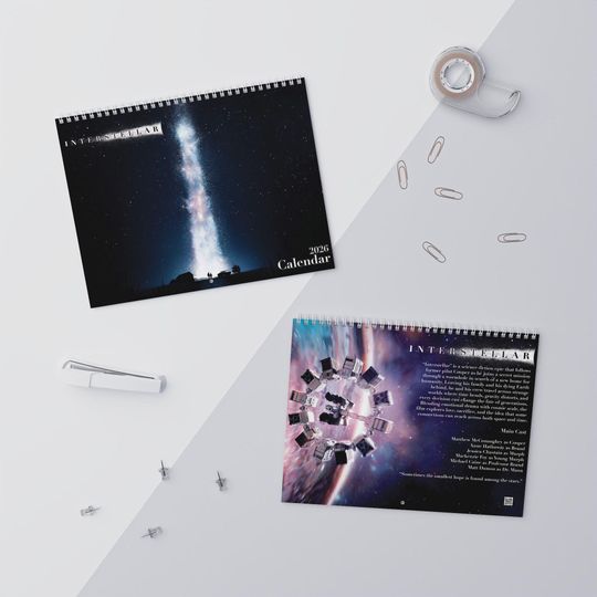 Discover 2026 Interstellar Wall Calendar | 2026 Wall Calendar | Interstellar | Movie Calendar | 2026 Calendar | Matthew McConaughey | Anne Hathaway