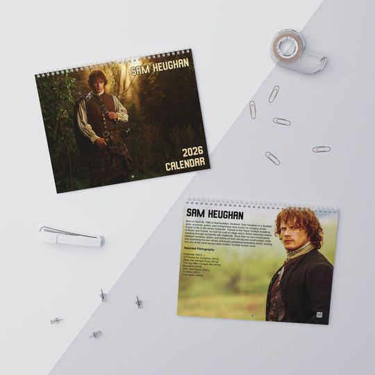 Discover 2026 Sam Heughan Wall Calendar | 2026 Wall Calendar | Sam Heughan | Movie Calendar | 2026 Calendar | Outlander | The Couple Next Door