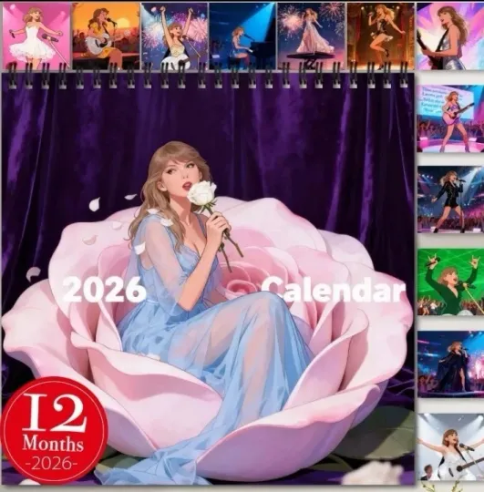 Discover Taylorr Swifts 2026 Wall Calendar, Double-Sided, Sturdy Paper