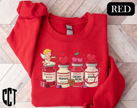 Better Together Propofol Valentine Sweatshirt, ER ED ICU Nurse Valentine Tee, Critical Care Nurse, Valentine's Day, Surgical Medical Sweater