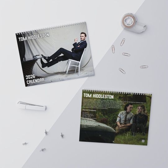 2026 Tom Hiddleston Wall Calendar | 2026 Wall Calendar | Tom Hiddleston | Celebrity Calendar | 2026 Calendar | Loki | Avengers