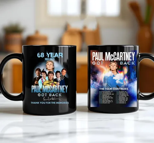 P mccartney Merch Tour 2025 North America Anniversary Mug, Coffee Mug Gif Fan