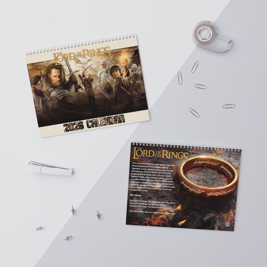 2026 Lord of the Ring Wall Calendar | 2026 Wall Calendar | LOTR | Movie Calendar | 2026 Calendar | Aragorn | Gandalf | Legolas