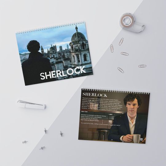 Discover 2026 Sherlock Wall Calendar | 2026 Wall Calendar | Sherlock Holmes | Movie Calendar | 2026 Calendar | Benedict Cumberbatch | Martin Freeman
