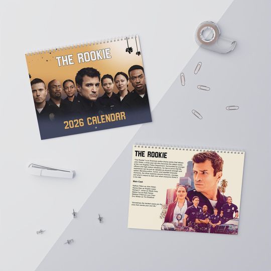 Discover 2026 The Rookie Wall Calendar | 2026 Wall Calendar | The Rookie | Movie Calendar | 2026 Calendar | Nathan Fillion | Alyssa Diaz