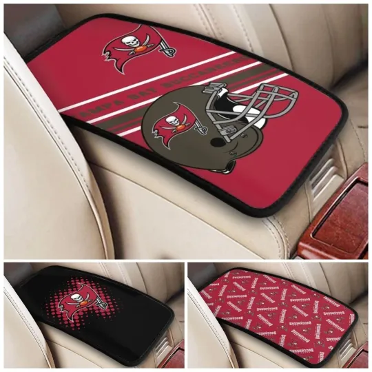 Discover Tampa Bay Buccaneers Car Armrest Cushion Auto Car Box Cover Center Pad,fans Gift