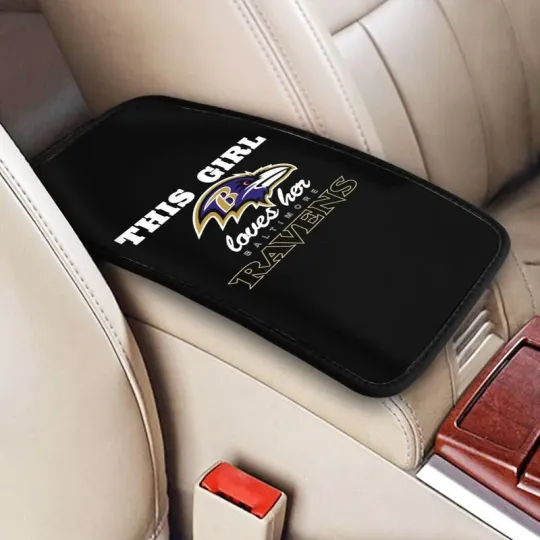 Discover "This Girl Loves Her"Baltimore Ravens Car Armrest Cushion Box Cover Center Pad