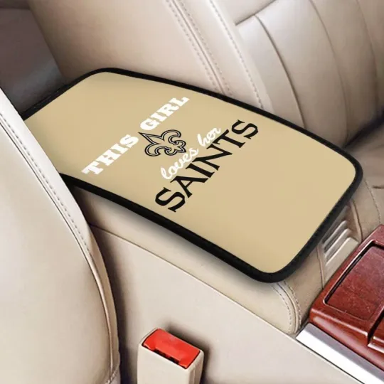 Discover "This Girl Loves Her"New Orleans Saints Car Armrest Cushion Box Cover Center Pad