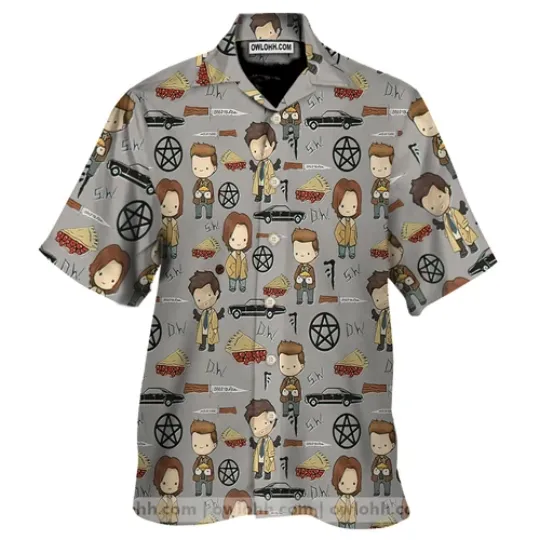 Supernatural Series Aloha Summer Beach Button Down Hawaiian Shirt