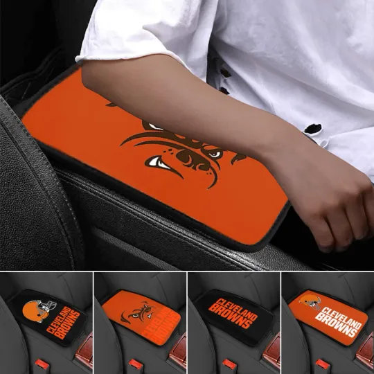 Discover Cleveland Browns Car Armrest Cushion Auto Handrail Box Cover Center Console Pad