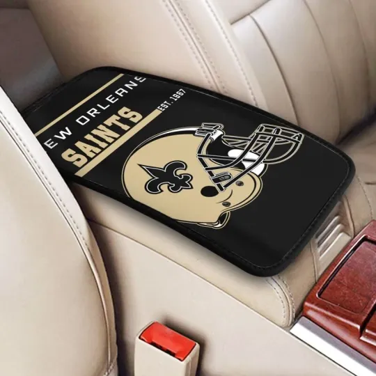 Discover New Orleans Saints Car Armrest Cushion Auto helmet Car Box Cover Center Pad