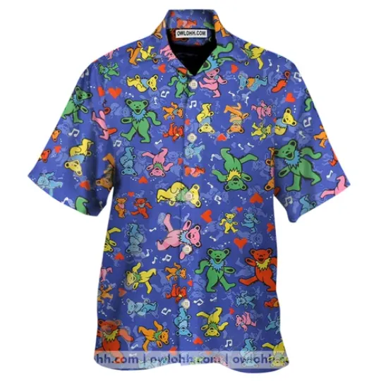 Grateful Dead Bears All Over Print 3D Hawaiian Shirt
