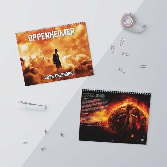 2026 Oppenheimer Wall Calendar | 2026 Walll Calendar | Oppenheimer | Movie Calendar | 2026 Calendar | Cillian Murphy | Robert Downey Jr.