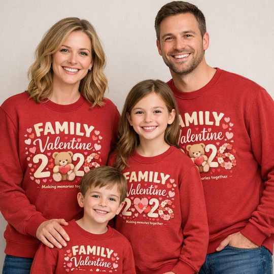 Discover Family Valentine Sweatshirts 2026 | Matching Family Outfits | Valentines Day Gift cut111pas